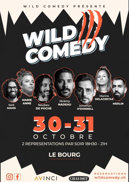 Poster: WILD COMEDY – Le Bourg Lausanne 2026